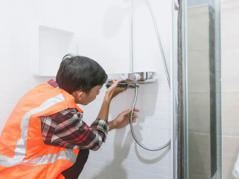 professional plumber at work