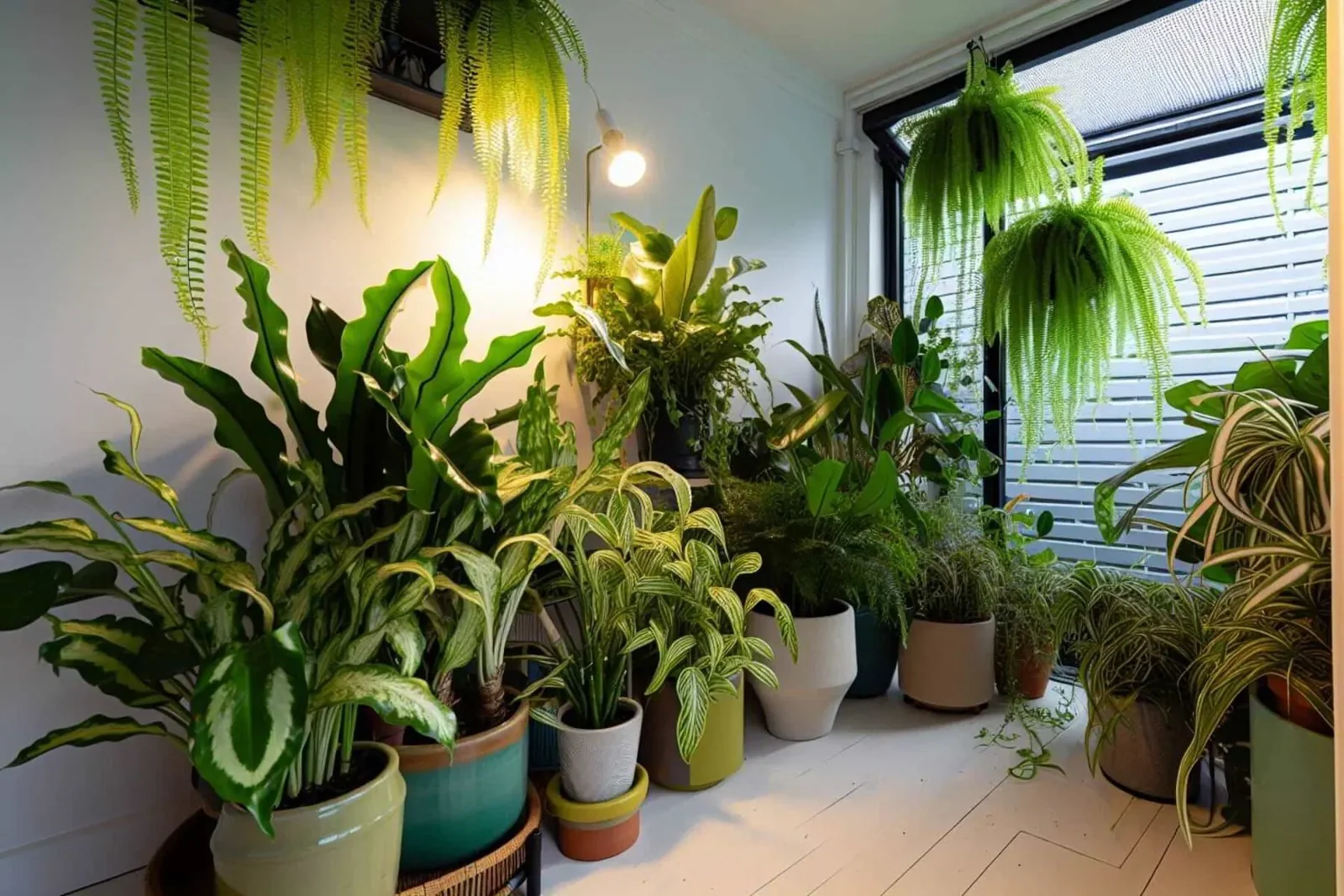 A variety of lush, green, cat-safe plants