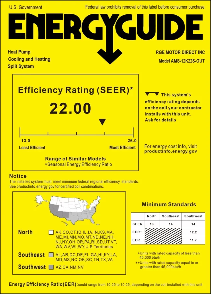 Heat Pump SEER Label